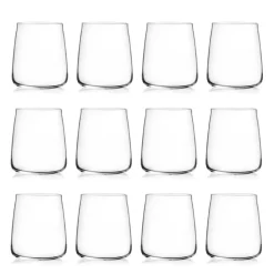 Viadurini Kitchen Italienisches Kristallgeschirr-Trinkglas Wassergläser Set Eco Crystal Minimal 12 Stück - Primordio