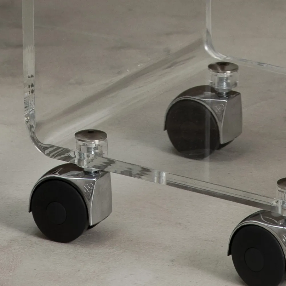 Viadurini Living Küchenzubehör-Trolley-Säule aus transparentem Acrylkristall 1 oder 3 Regale - Minervo