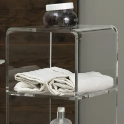 Viadurini Living Küchenzubehör-Trolley-Säule aus transparentem Acrylkristall 1 oder 3 Regale - Minervo