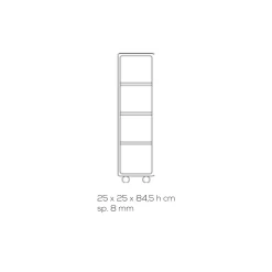 Viadurini Living Küchenzubehör-Trolley-Säule aus transparentem Acrylkristall 1 oder 3 Regale - Minervo