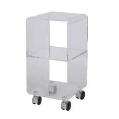 Viadurini Living Küchenzubehör-Trolley-Säule aus transparentem Acrylkristall 1 oder 3 Regale - Minervo