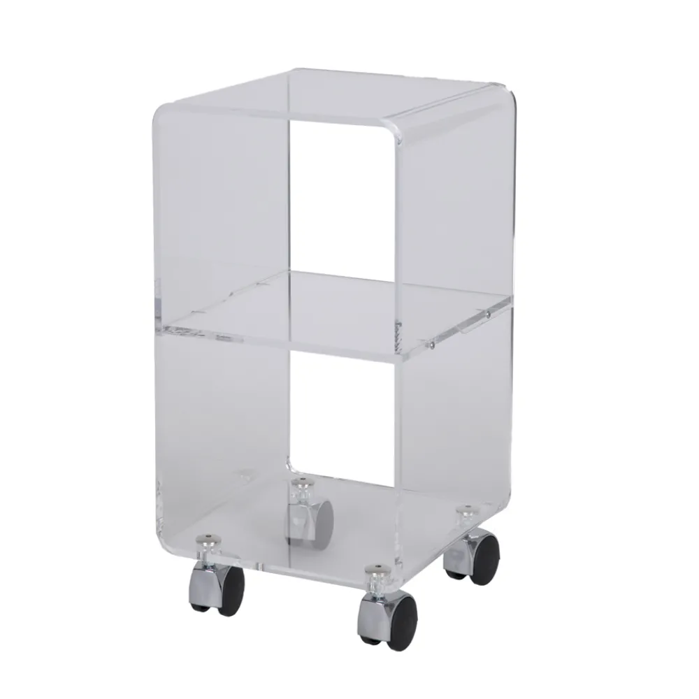 Viadurini Living Küchenzubehör-Trolley-Säule aus transparentem Acrylkristall 1 oder 3 Regale - Minervo