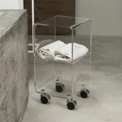 Viadurini Living Küchenzubehör-Trolley-Säule aus transparentem Acrylkristall 1 oder 3 Regale - Minervo