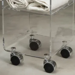 Viadurini Living Küchenzubehör-Trolley-Säule aus transparentem Acrylkristall 1 oder 3 Regale - Minervo