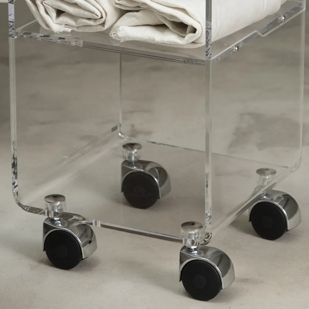 Viadurini Living Küchenzubehör-Trolley-Säule aus transparentem Acrylkristall 1 oder 3 Regale - Minervo