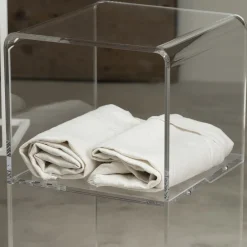 Viadurini Living Küchenzubehör-Trolley-Säule aus transparentem Acrylkristall 1 oder 3 Regale - Minervo