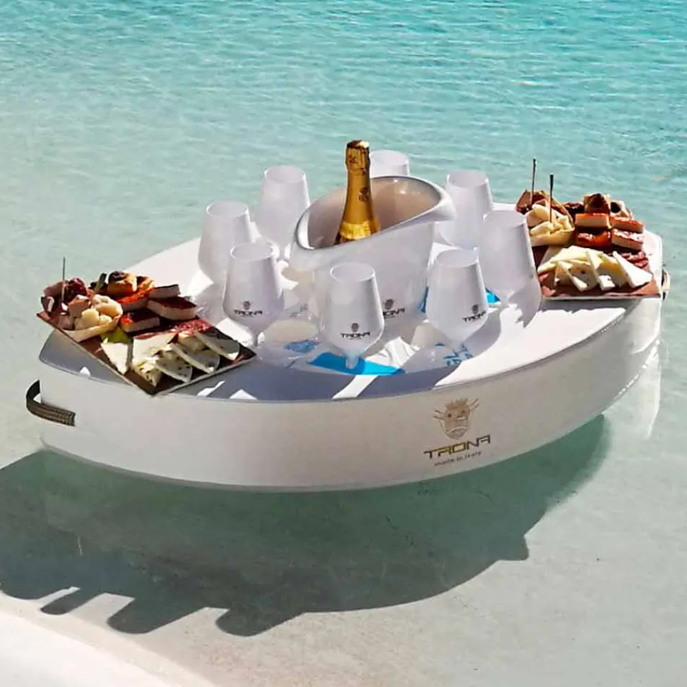 Trona Gartenideen-Bootfahrende weiße Kunstlederschwimmbar Made in Italy