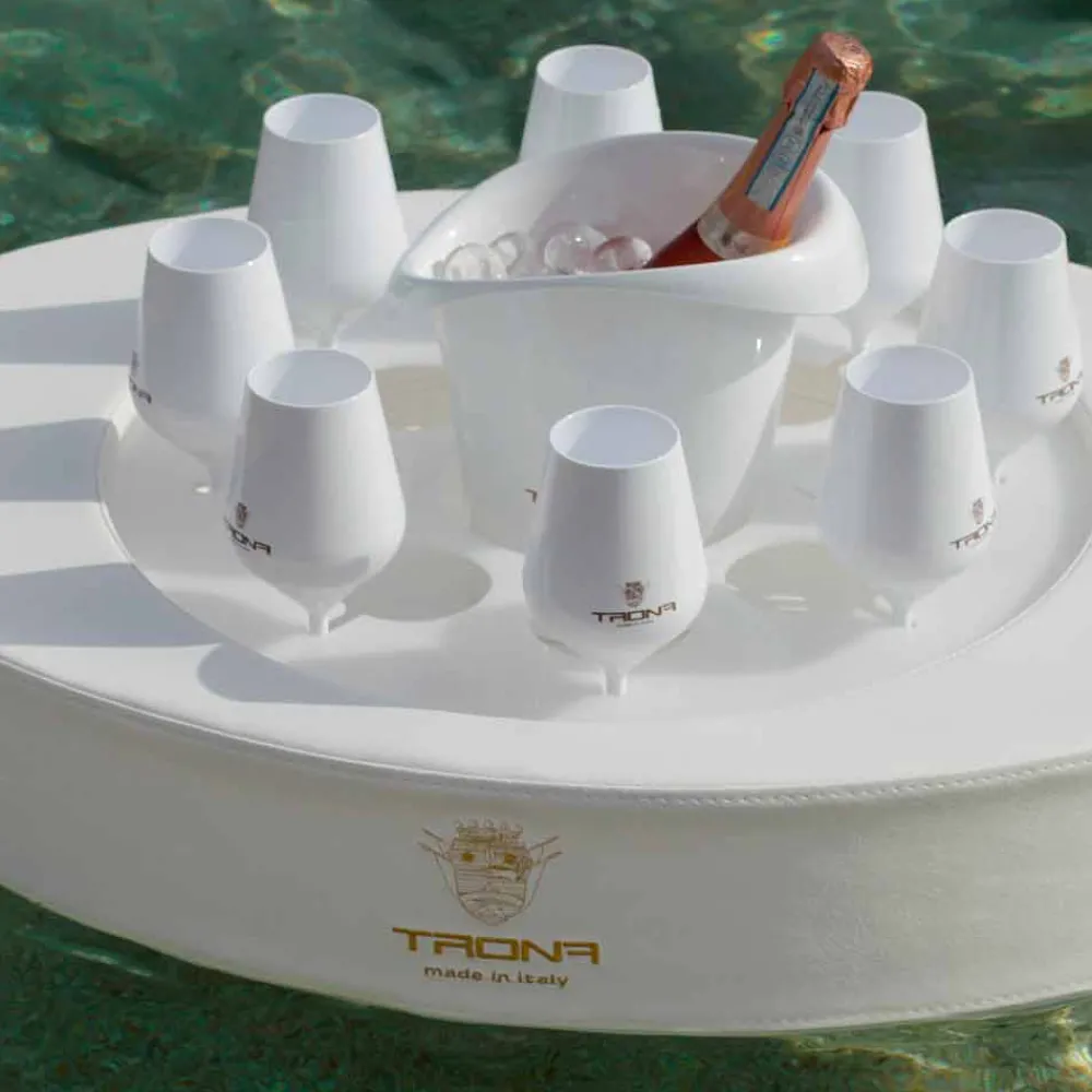 Trona Gartenideen-Bootfahrende weiße Kunstlederschwimmbar Made in Italy