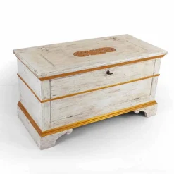 Viadurini Living Truhen Und Sitztruhe-Truhe handgefertigt aus Massivholz mit Goldprofilen Made in Italy - Caio