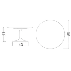 Viadurini Living Moderne Couchtische|Tulip Tische-Tulip Eero Saarinen H 41 Couchtisch aus Keramik in Schwarz, absolut Made in Italy – Scarlet