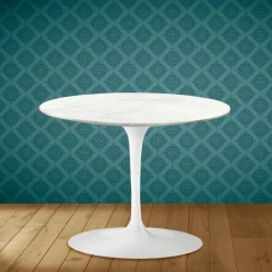 Viadurini Living Moderne Couchtische|Tulip Tische-Tulip Eero Saarinen H 41 Couchtisch aus Rem-Keramik, hergestellt in Italien – Scarlet