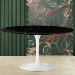 Viadurini Living Tulip Tische|Moderne Couchtische-Tulip Eero Saarinen H 41 Couchtisch mit ovaler Platte aus schwarzem Marquinia-Marmor – Scarlet