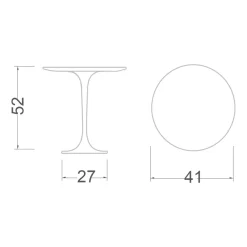 Viadurini Living Moderne Couchtische|Tulip Tische-Tulip Eero Saarinen H 52 Couchtisch aus weißem Flüssiglaminat, hergestellt in Italien – Scarlet