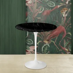 Viadurini Living Moderne Couchtische|Tulip Tische-Tulip Eero Saarinen H 52 Couchtisch aus schwarzem Marquinia-Marmor, hergestellt in Italien – Scarlet
