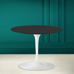 Viadurini Living Moderne Couchtische|Tulip Tische-Tulip Eero Saarinen H 41 Couchtisch aus schwarzer weicher Keramik, hergestellt in Italien – Scarlet