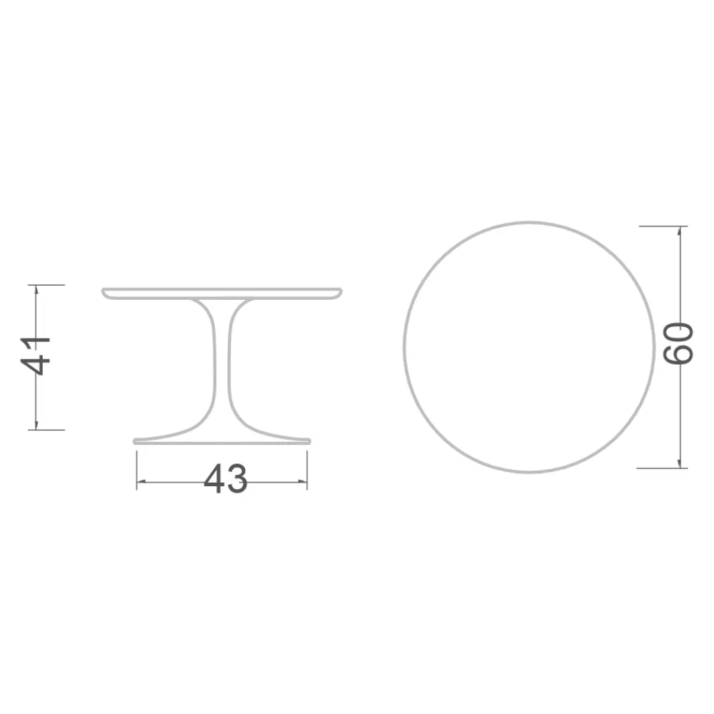 Viadurini Living Moderne Couchtische|Tulip Tische-Tulip Eero Saarinen H 41 Couchtisch aus Keramikstatuen Altissimo, hergestellt in Italien – Scarlet