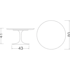 Viadurini Living Moderne Couchtische|Tulip Tische-Tulip Eero Saarinen H 41 Couchtisch aus Keramikstatuen Altissimo, hergestellt in Italien – Scarlet