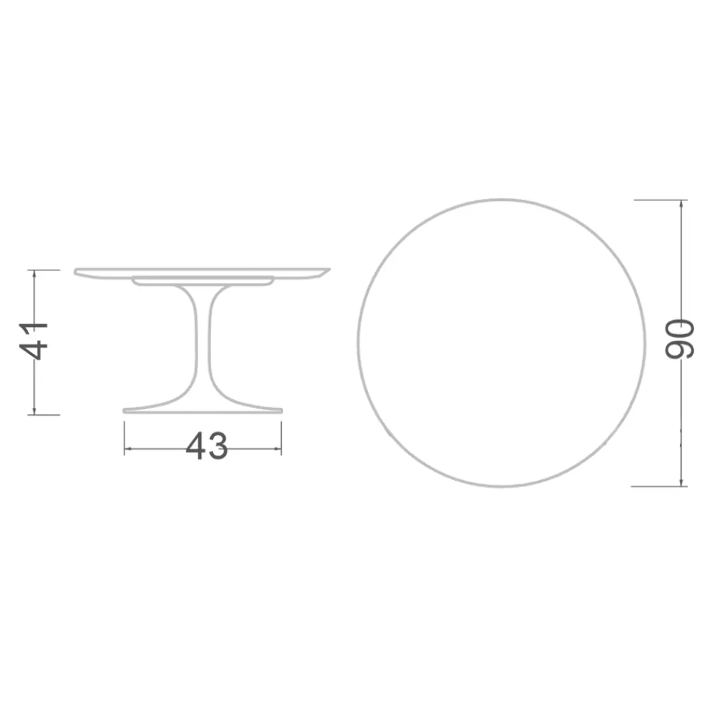 Viadurini Living Moderne Couchtische|Tulip Tische-Tulip Eero Saarinen H 41 Couchtisch aus Keramikstatuen Altissimo, hergestellt in Italien – Scarlet