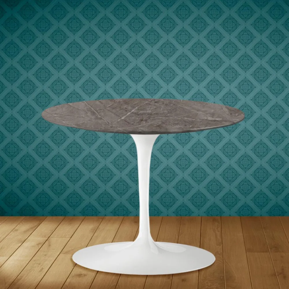 Viadurini Living Moderne Couchtische|Tulip Tische-Tulip Eero Saarinen H 41 Couchtisch aus Kira-Keramik, hergestellt in Italien – Scarlet