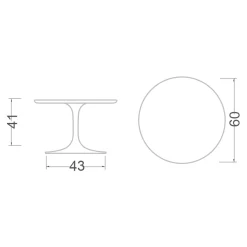 Viadurini Living Moderne Couchtische|Tulip Tische-Tulip Eero Saarinen H 41 Couchtisch aus Kira-Keramik, hergestellt in Italien – Scarlet