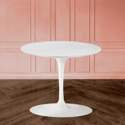 Viadurini Living Moderne Couchtische|Tulip Tische-Tulip Eero Saarinen H 39 Couchtisch mit weißer Flüssiglaminatplatte, hergestellt in Italien – Scarlet