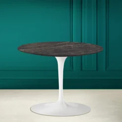 Viadurini Living Moderne Couchtische|Tulip Tische-Tulip Eero Saarinen H 41 Couchtisch aus Keramik Noir Desire Made in Italy – Scarlet