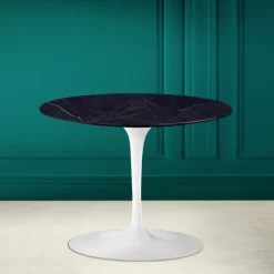 Viadurini Living Moderne Couchtische|Tulip Tische-Tulip Eero Saarinen H 41 Couchtisch aus Keramik Noir Laurent, hergestellt in Italien – Scarlet