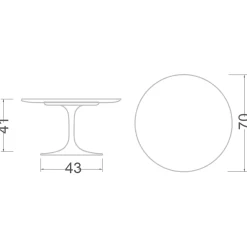 Viadurini Living Moderne Couchtische|Tulip Tische-Tulip Eero Saarinen H 41 Couchtisch aus Keramik Noir Laurent, hergestellt in Italien – Scarlet