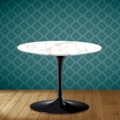 Viadurini Living Moderne Couchtische|Tulip Tische-Tulip Eero Saarinen H 41 Couchtisch aus Entzo-Keramik, hergestellt in Italien – Scarlet