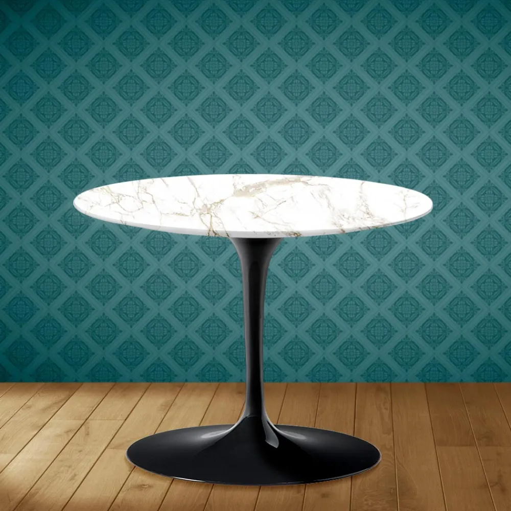 Viadurini Living Moderne Couchtische|Tulip Tische-Tulip Eero Saarinen H 41 Couchtisch aus Entzo-Keramik, hergestellt in Italien – Scarlet