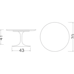 Viadurini Living Moderne Couchtische|Tulip Tische-Tulip Eero Saarinen H 41 Couchtisch aus Entzo-Keramik, hergestellt in Italien – Scarlet