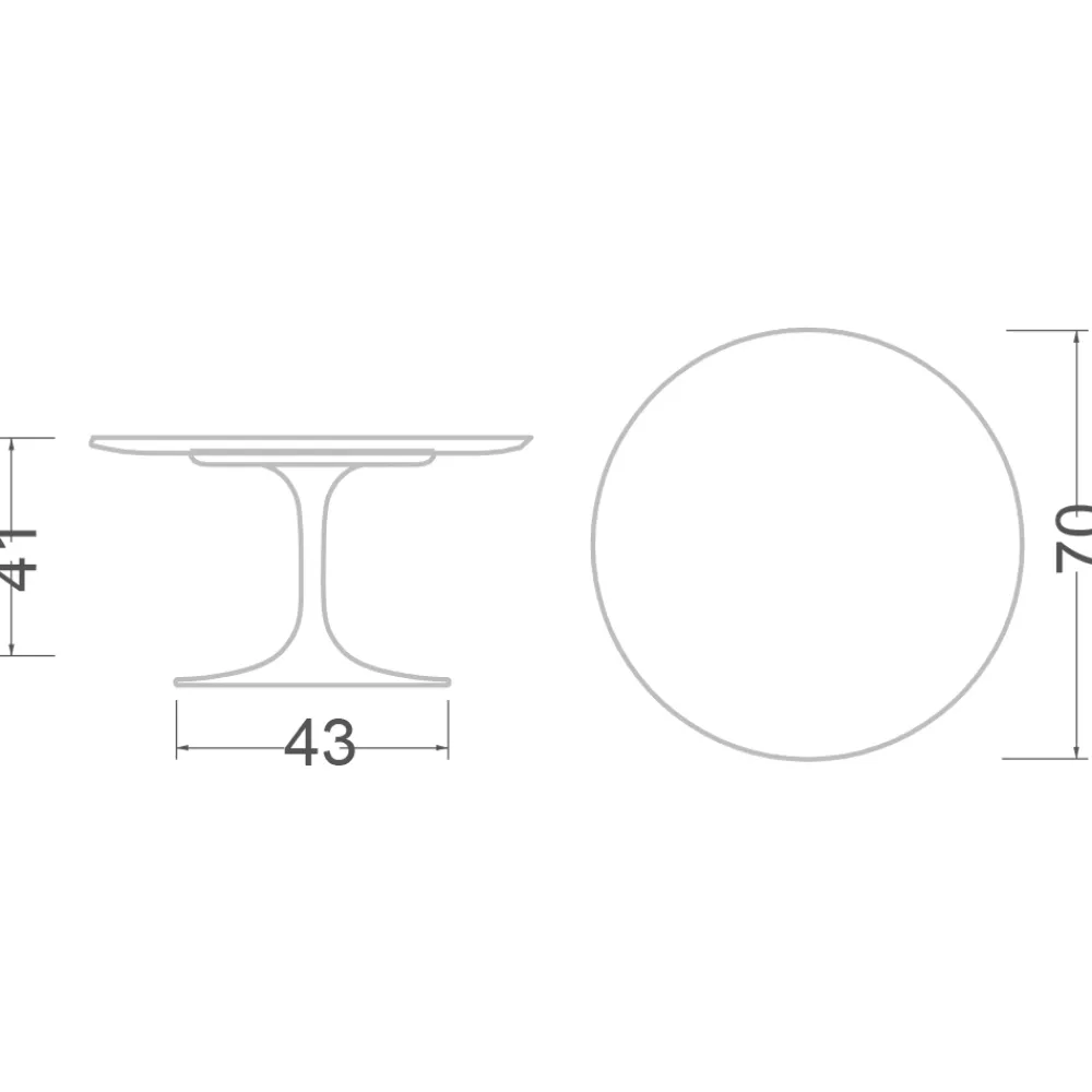Viadurini Living Moderne Couchtische|Tulip Tische-Tulip Eero Saarinen H 41 Couchtisch aus Entzo-Keramik, hergestellt in Italien – Scarlet