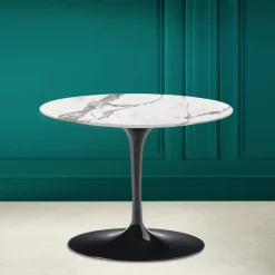 Viadurini Living Moderne Couchtische|Tulip Tische-Tulip Eero Saarinen H 41 Couchtisch aus unsichtbarer, ausgewählter Keramik, hergestellt in Italien – Scarlet