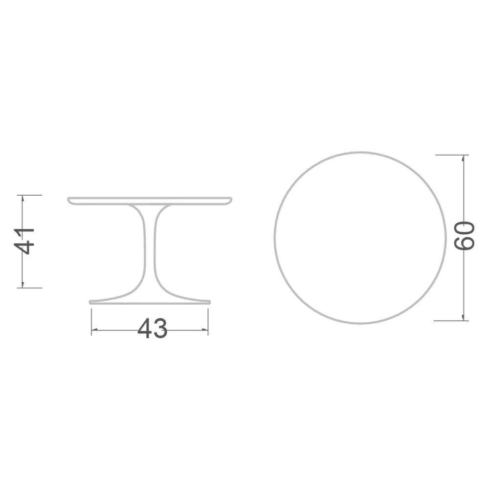 Viadurini Living Moderne Couchtische|Tulip Tische-Tulip Eero Saarinen H 41 Couchtisch aus Morpheus-Keramik, hergestellt in Italien – Scarlet