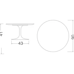 Viadurini Living Moderne Couchtische|Tulip Tische-Tulip Eero Saarinen H 41 Couchtisch aus Morpheus-Keramik, hergestellt in Italien – Scarlet