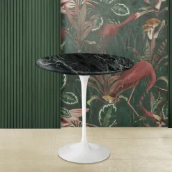 Viadurini Living Moderne Couchtische|Tulip Tische-Tulip Eero Saarinen H 52 Runder Couchtisch aus alpingrünem Marmor, hergestellt in Italien – Scarlet