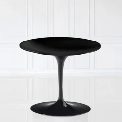 Viadurini Living Moderne Couchtische|Tulip Tische-Tulip Saarinen Couchtisch H 41 mit schwarzer Flüssiglaminatplatte, hergestellt in Italien – Scarlet