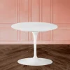 Viadurini Living Moderne Couchtische|Tulip Tische-Tulip Saarinen Couchtisch H 41 mit weißer Flüssiglaminatplatte, hergestellt in Italien – Scarlet
