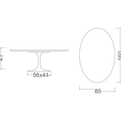 Viadurini Living Moderne Couchtische|Tulip Tische-Tulip Saarinen H 41 Couchtisch mit dunkler Emperador-Marmorplatte, hergestellt in Italien – Scarlet