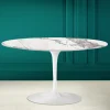 Viadurini Living Moderne Couchtische|Tulip Tische-Tulip Saarinen H 41 Ovaler Couchtisch mit unsichtbarer Select-Keramikplatte – Scarlet