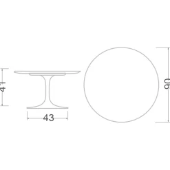 Viadurini Living Moderne Couchtische|Tulip Tische-Tulip Saarinen H 41 Runder Couchtisch mit arabesker Marmorplatte, hergestellt in Italien – Scarlet