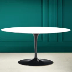 Viadurini Living Moderne Couchtische|Tulip Tische-Tulip Saarinen Ovaler Couchtisch H 41 in absolutem Weiß, hergestellt in Italien – Scarlet