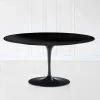 Viadurini Living Moderne Couchtische|Tulip Tische-Tulip Saarinen Ovaler Couchtisch aus schwarzem Flüssiglaminat H 41, hergestellt in Italien – Scarlet