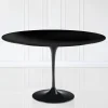 Viadurini Living Tulip Tische|Esstisch Oval-Tulip Tisch Eero Saarinen H 74 Oval aus schwarzem Flüssiglaminat Made in Italy - Scharlachrot