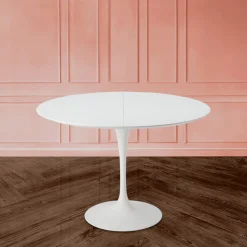 Viadurini Living Tulip Tische|Ausziehbare Esstische-Tulip Tisch Saarinen H 74 Ausziehbar in Weiß Flüssiglaminat Made in Italy - Scharlachrot