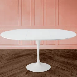 Viadurini Living Tulip Tische|Ausziehbare Esstische-Tulip Tisch Saarinen H 74 Ausziehbar in Weiß Flüssiglaminat Made in Italy - Scharlachrot