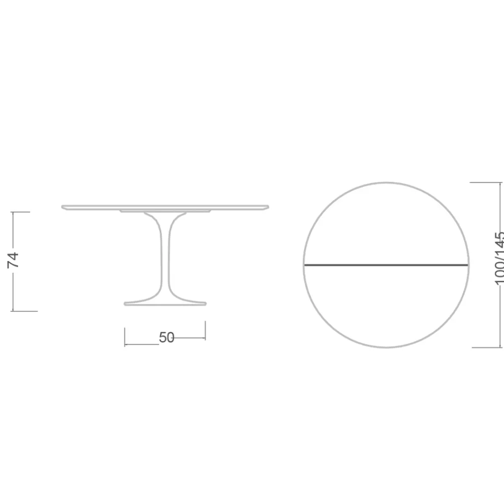 Viadurini Living Tulip Tische|Ausziehbare Esstische-Tulip Tisch Saarinen H 74 Ausziehbar in Weiß Flüssiglaminat Made in Italy - Scharlachrot