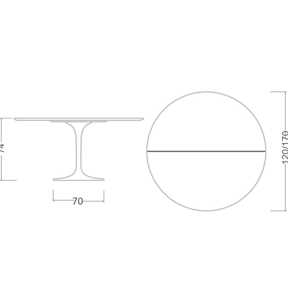Viadurini Living Tulip Tische|Ausziehbare Esstische-Tulip Tisch Saarinen H 74 Ausziehbar in Weiß Flüssiglaminat Made in Italy - Scharlachrot