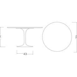 Viadurini Living Tulip Tische|Runde Tische-Tulpe Tisch Eero Saarinen H 73 in Keramik Marquinia Made in Italy - Scharlachrot