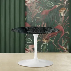 Viadurini Living Moderne Couchtische|Tulip Tische-Tulpen-Couchtisch Eero Saarinen H 39 mit ovaler Platte aus grünem Alpi-Marmor – Scarlet